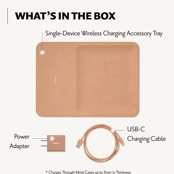 Courant Catch 3 Belgium Linen Wireless Charging Station - Picture 5 of 11